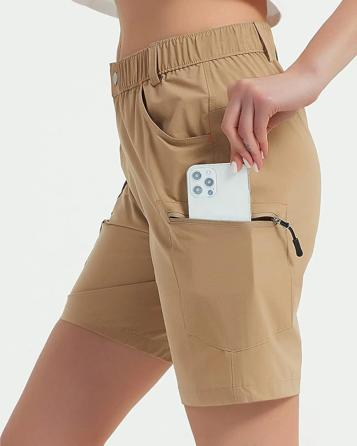 Women's 8" 10" Hiking Shorts Quick Dry Lightweight Golf Long Cargo Shorts Casual with Pockets for Travel Outdoor