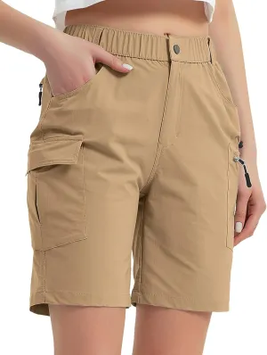 Women's 8" 10" Hiking Shorts Quick Dry Lightweight Golf Long Cargo Shorts Casual with Pockets for Travel Outdoor