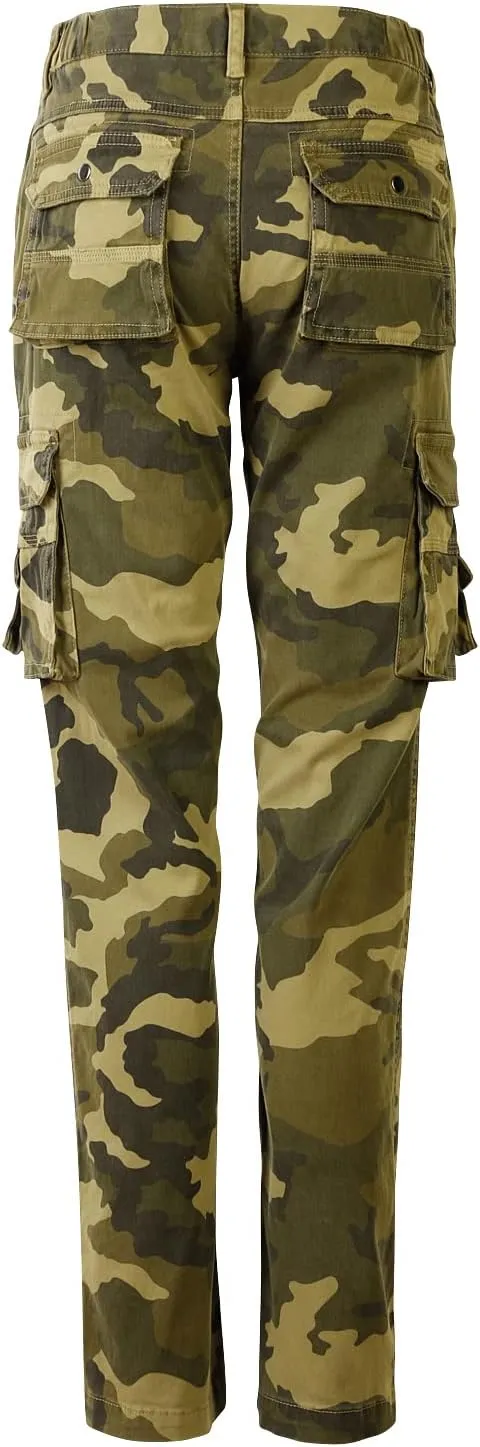 Womens Cargo Pants with Pockets Outdoor Casual Ripstop Camo Tactical Combat Work Pants