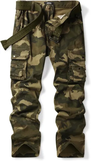 Womens Cargo Pants with Pockets Outdoor Casual Ripstop Camo Tactical Combat Work Pants
