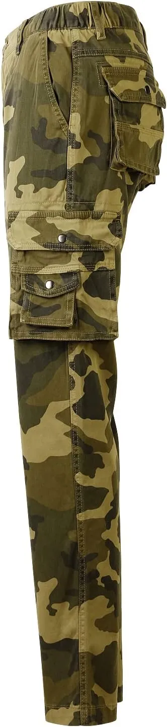 Womens Cargo Pants with Pockets Outdoor Casual Ripstop Camo Tactical Combat Work Pants