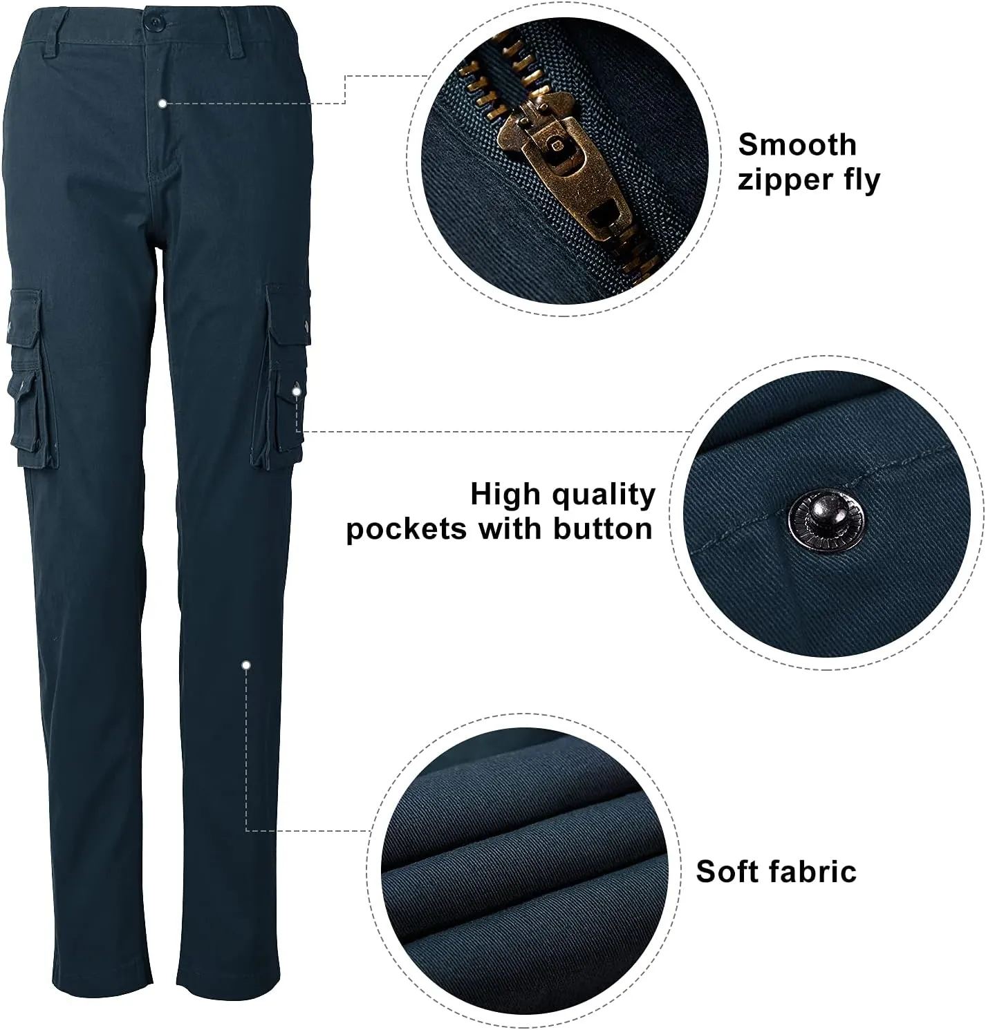 Womens Cargo Pants with Pockets Outdoor Casual Ripstop Camo Tactical Combat Work Pants