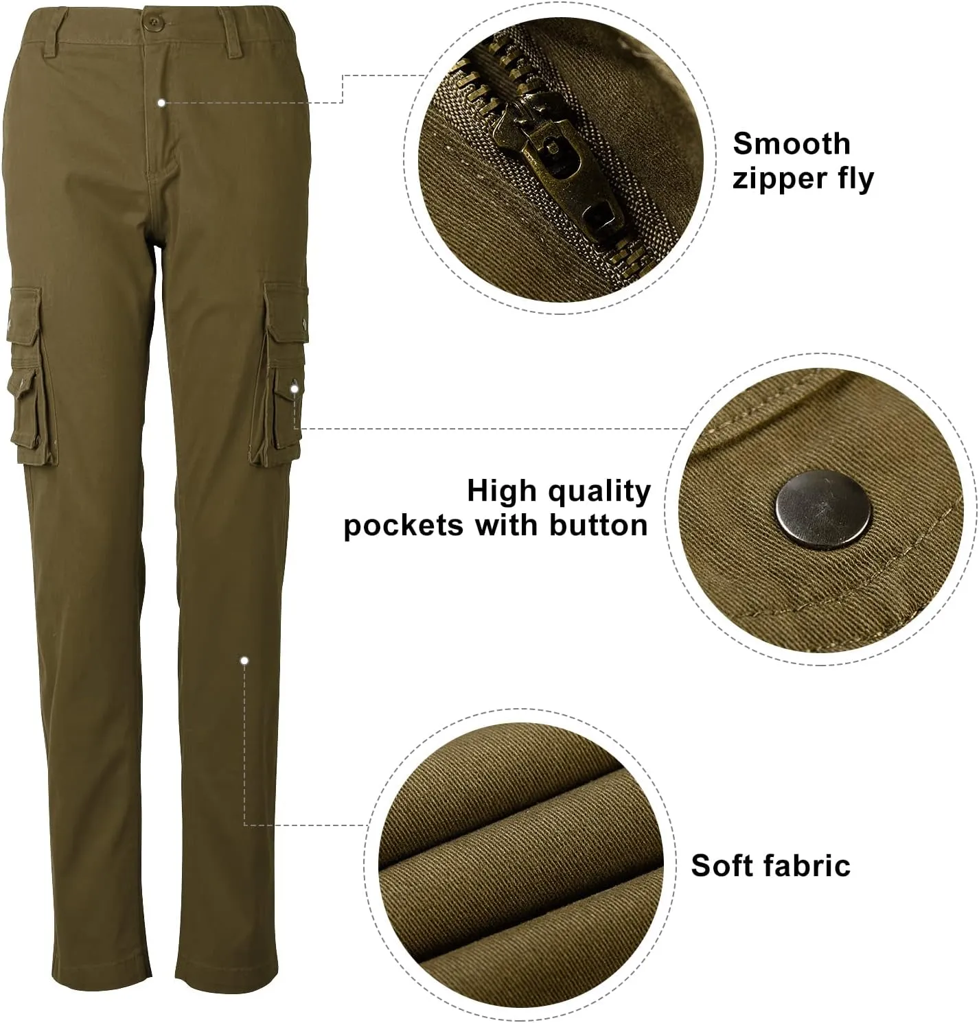 Womens Cargo Pants with Pockets Outdoor Casual Ripstop Camo Tactical Combat Work Pants