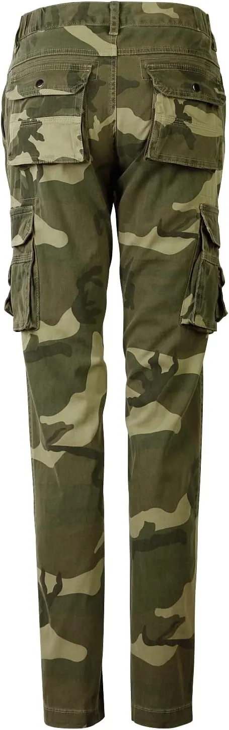 Womens Cargo Pants with Pockets Outdoor Casual Ripstop Camo Tactical Combat Work Pants