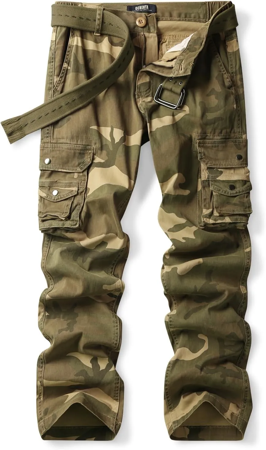 Womens Cargo Pants with Pockets Outdoor Casual Ripstop Camo Tactical Combat Work Pants