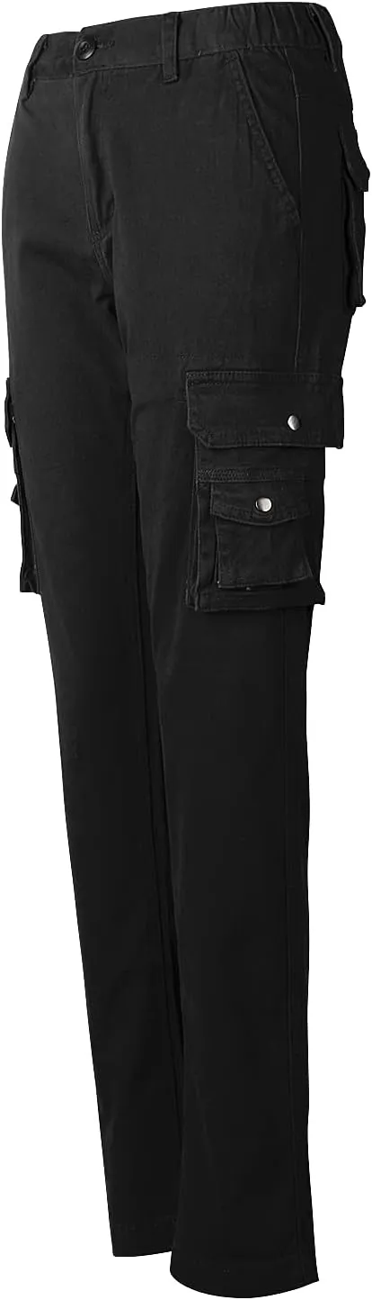 Womens Cargo Pants with Pockets Outdoor Casual Ripstop Tactical Combat Work Pants Black