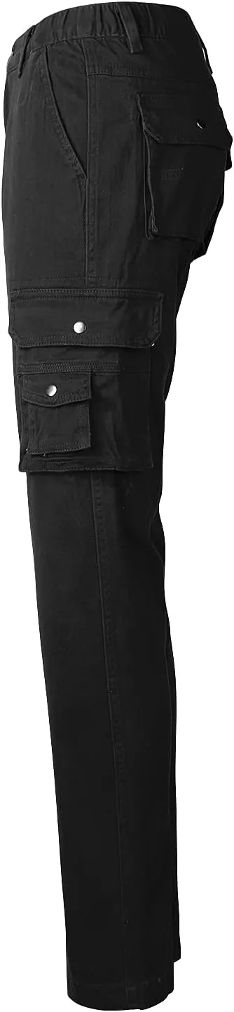 Womens Cargo Pants with Pockets Outdoor Casual Ripstop Tactical Combat Work Pants Black