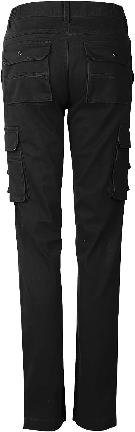 Womens Cargo Pants with Pockets Outdoor Casual Ripstop Tactical Combat Work Pants Black