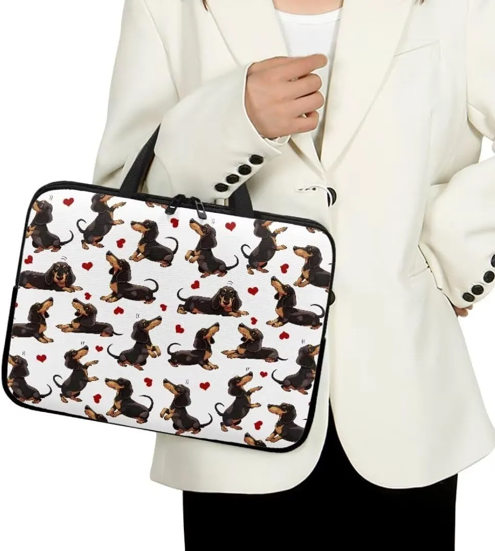 Womens Computer Carrying Bag Laptop Sleeve Cute Corgi Waterproof Computer Case Compatible with Notebook Computer Chromebook Briefcase-17