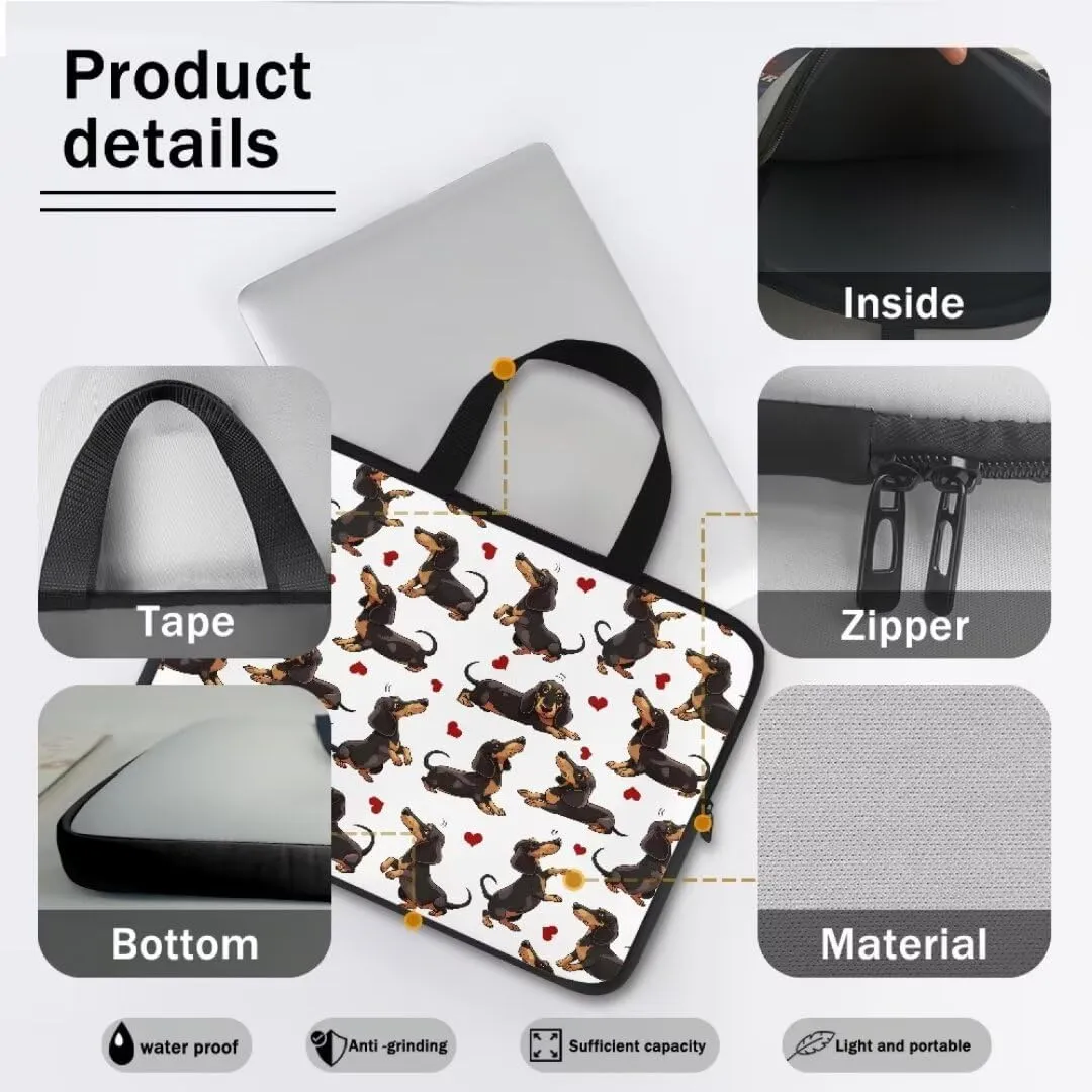 Womens Computer Carrying Bag Laptop Sleeve Cute Corgi Waterproof Computer Case Compatible with Notebook Computer Chromebook Briefcase-17