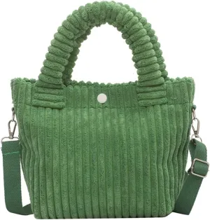 Women's Corduroy Shoulder Bag Small Crossbody Bag Casual Tote Bag Messenger Purse Handbag