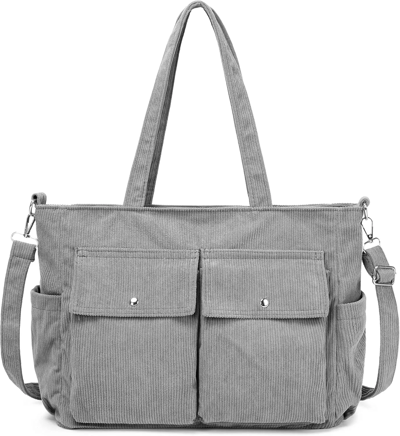 Women’s Corduroy Tote Bag Messenger Bag, Large Crossbody Purse,Shoulder Handbag for Work, School, Shopping & Travel