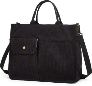 Womens Tote Bag Corduroy Shoulder Bag Handbag Casual Purse Corduroy Large Capacity Hobo Bag Messenger Bag