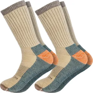 Woolrich Merino Wool Socks for Men - Made in USA, Crew Hiking Sock, Made of 78% Merino Lambswool w/Padded Arch, 2 Pairs