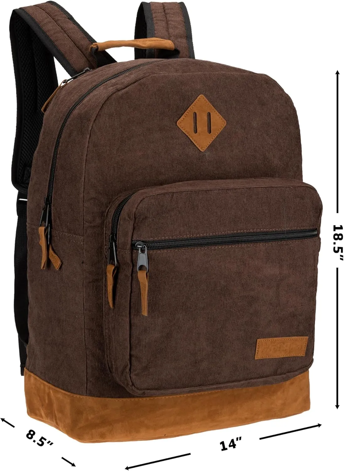 Wrangler Yellowstone Western-Style Backpack Corduroy Casual Daypack for Travel, Everyday Use with Padded Laptop Notebook Sleeve (Dark Brown Corduroy)