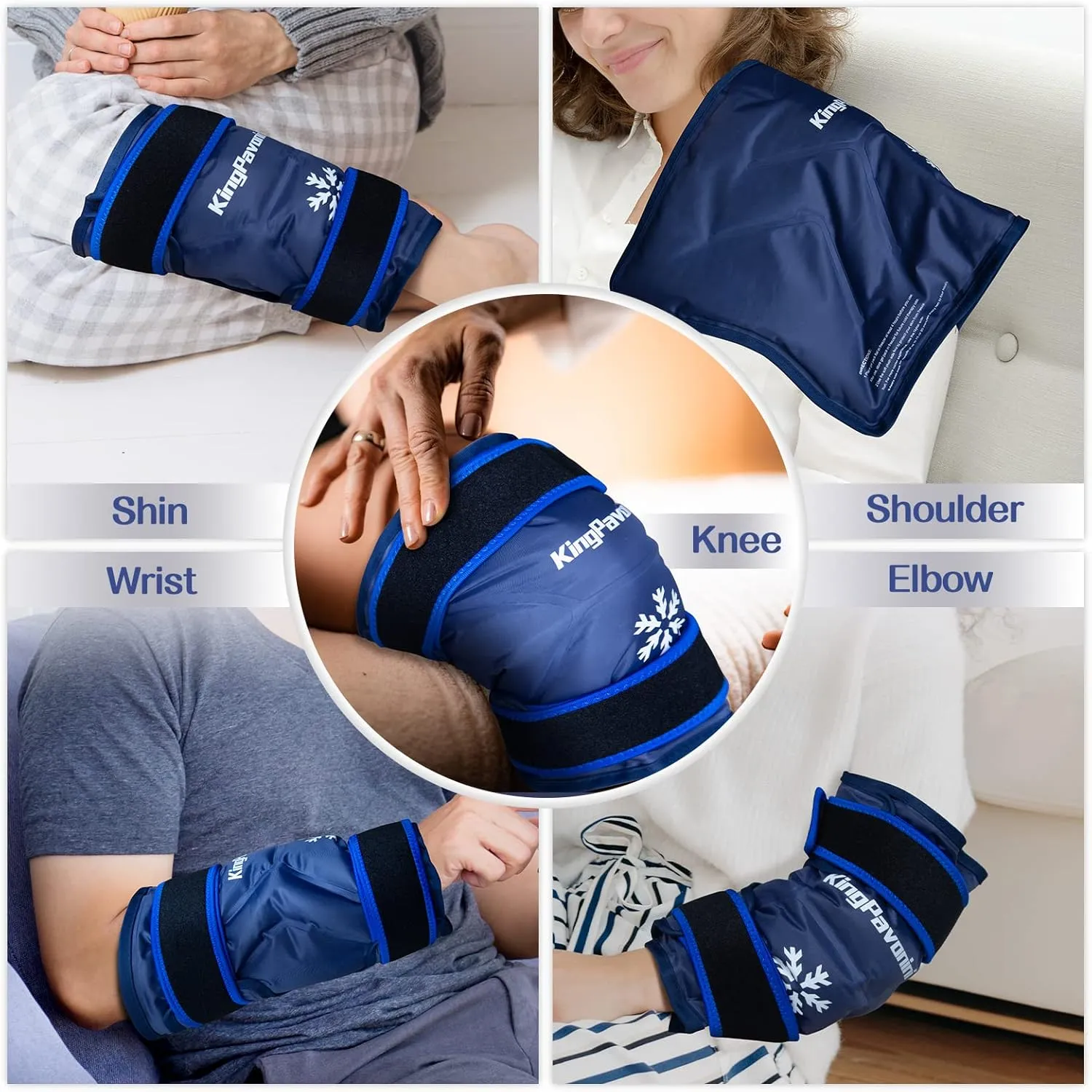 XXL Ice Pack Wrap Around Knee After Surgery, Reusable Gel Large Ice Pack for Injuries, Pain Relief, Swelling, Sports Injuries, 1 Pack Blue