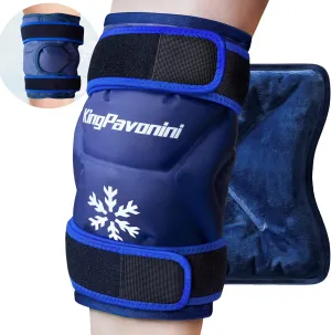 XXL Ice Pack Wrap Around Knee After Surgery, Reusable Gel Large Ice Pack for Injuries, Pain Relief, Swelling, Sports Injuries, 1 Pack Blue