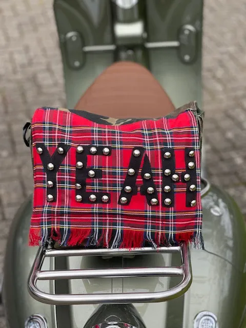 'YEAH' Camo   Red Tartan Messenger Bag