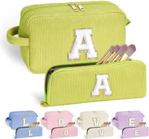 YOOLIFE Mothers Day Gifts - Initial Travel Makeup Bag Cosmetic Bag Friend Birthday Gifts for Women Mom Teen Girls