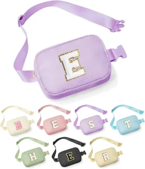 YOOLIFE Personalized Gifts for Women - Cross Body Bag for Woman, Initial Belt Bag Purple Fanny Pack Crossbody Bags for Women Travel Gifts for Women E