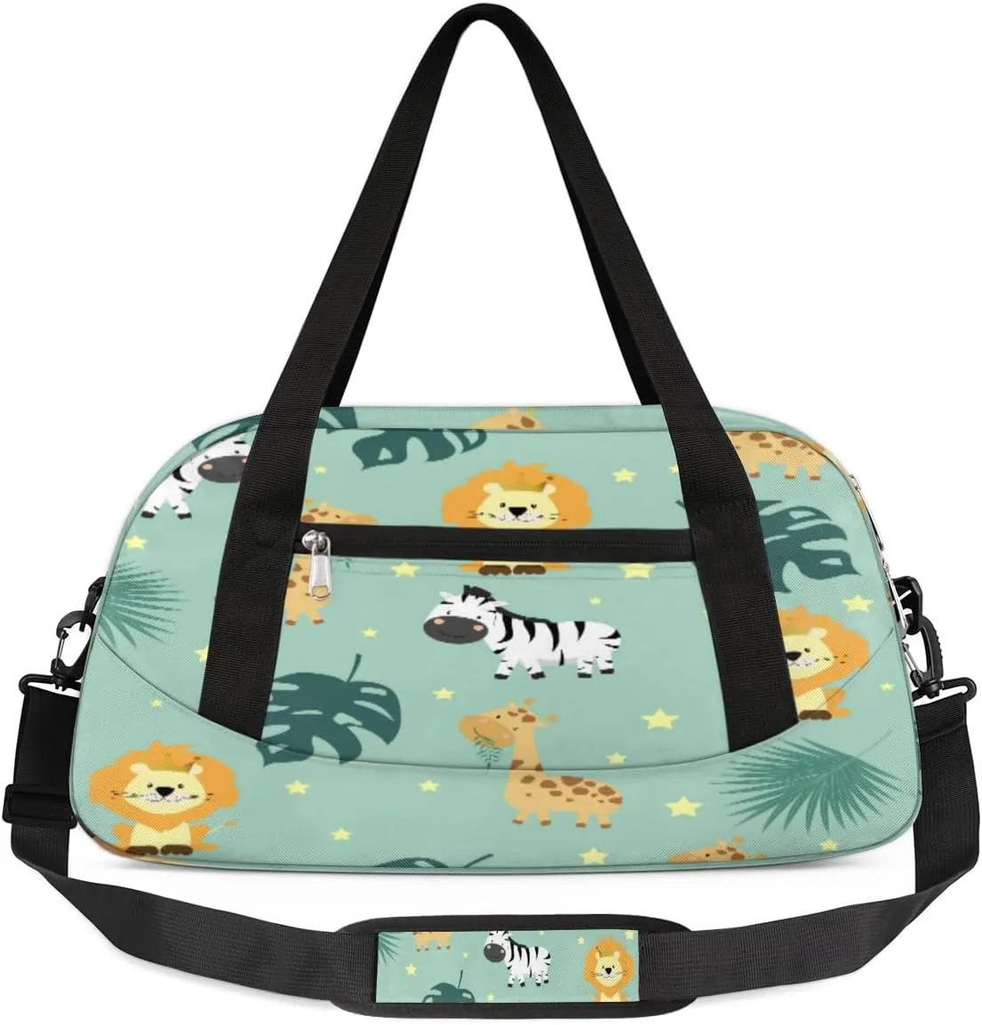 Zebra Giraffe Lion Duffel Bag for Women Men Travel Bag Small Gym Bag Waterproof Workout Overnight Tote Bag for Sport Dance Weekend Yoga