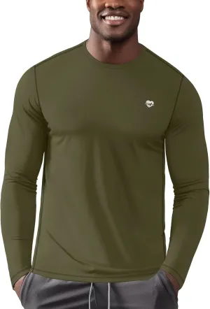 Zengjo Mens Baselayer Shirt Long Sleeve Athletic Running T Shirts Lightweight Undershirt