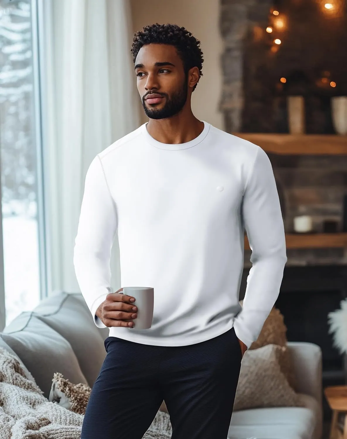 Zengjo Mens Baselayer Shirt Long Sleeve Athletic Running T Shirts Lightweight Undershirt