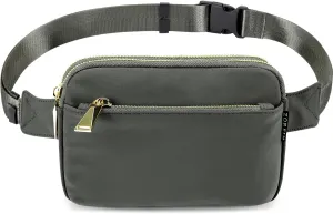 ZORFIN Fanny Packs for Women Men: Crossbody Belt Bag with Adjustable Strap - Fashion Waist Packs for Workout Running Traveling Hiking Gray