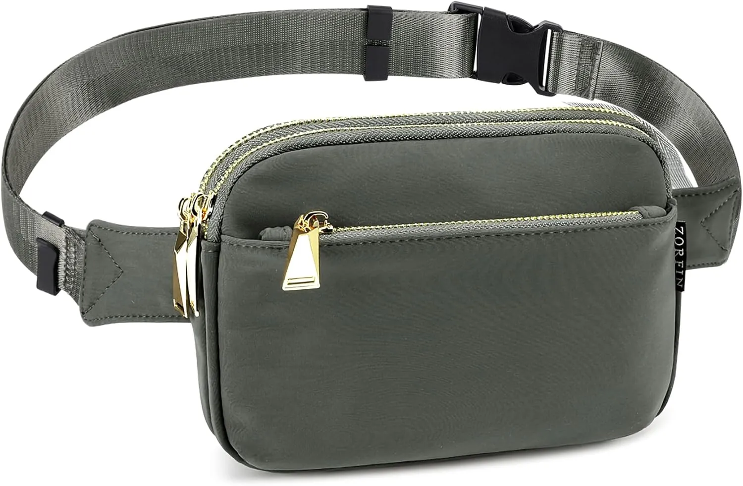 ZORFIN Fanny Packs for Women Men: Crossbody Belt Bag with Adjustable Strap - Fashion Waist Packs for Workout Running Traveling Hiking Gray