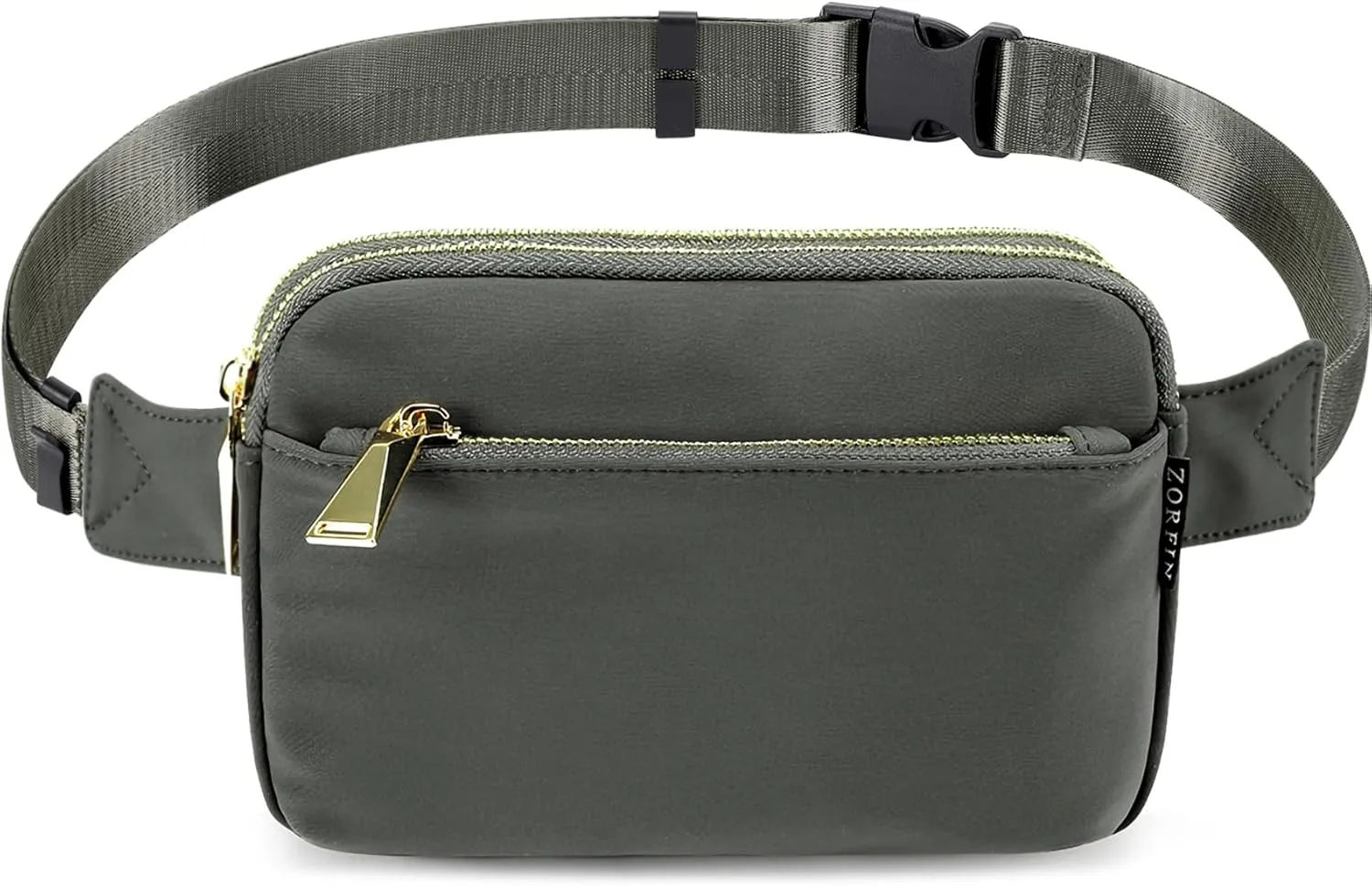 ZORFIN Fanny Packs for Women Men: Crossbody Belt Bag with Adjustable Strap - Fashion Waist Packs for Workout Running Traveling Hiking Gray