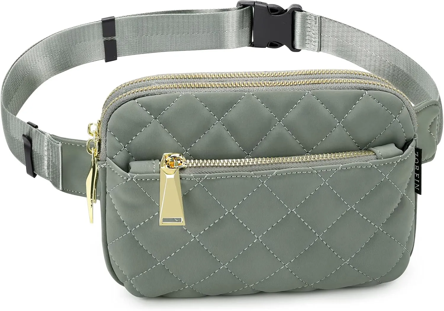 ZORFIN Fanny Packs for Women Men: Crossbody Belt Bag with Adjustable Strap - Fashion Waist Packs for Workout Running Traveling Hiking Light Gray