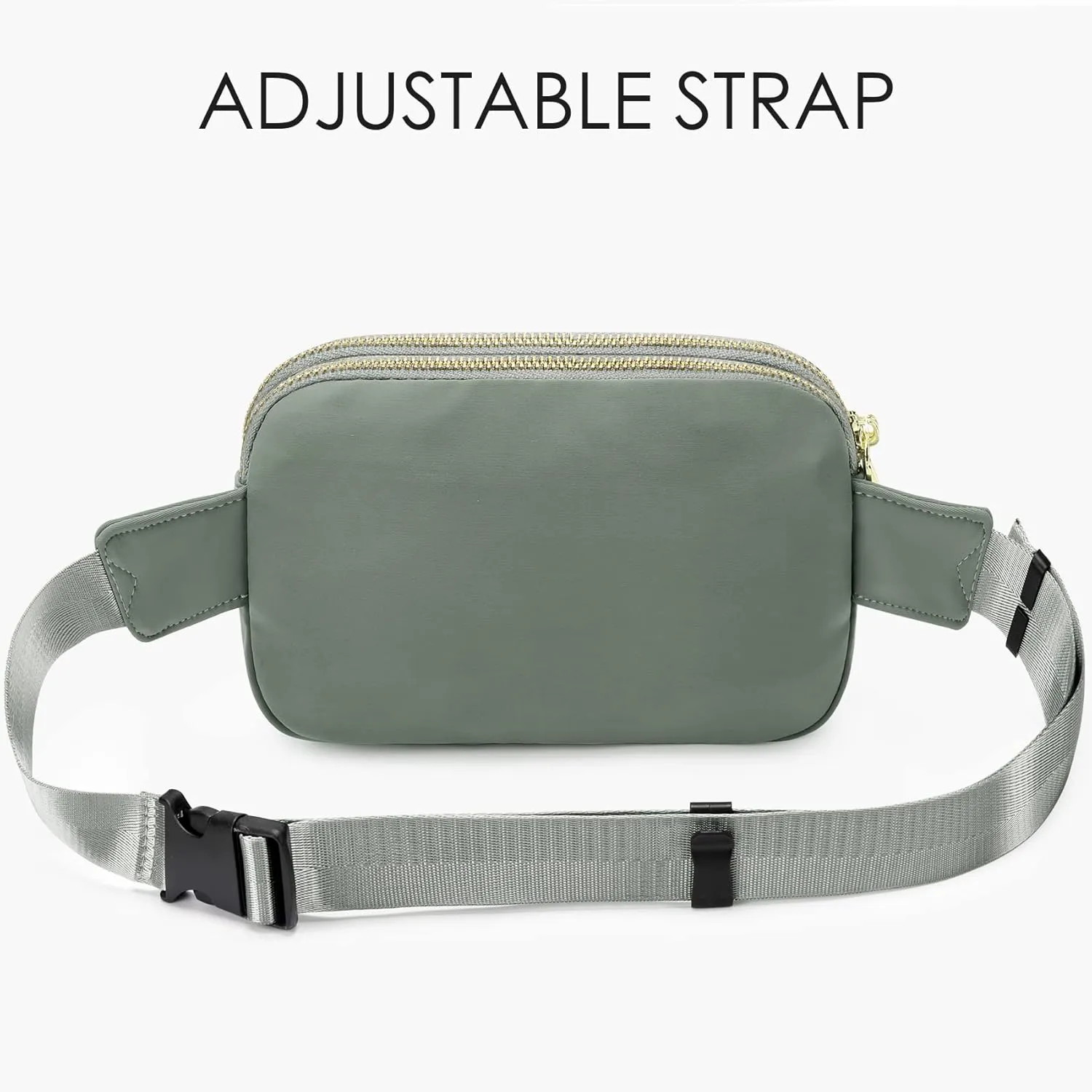 ZORFIN Fanny Packs for Women Men: Crossbody Belt Bag with Adjustable Strap - Fashion Waist Packs for Workout Running Traveling Hiking Light Gray