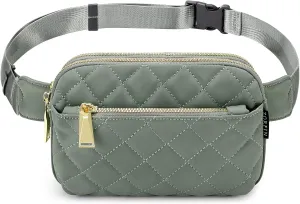ZORFIN Fanny Packs for Women Men: Crossbody Belt Bag with Adjustable Strap - Fashion Waist Packs for Workout Running Traveling Hiking Light Gray